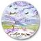 Designart - Birds On Cherry Branch - Traditional Metal Circle Wall Art
